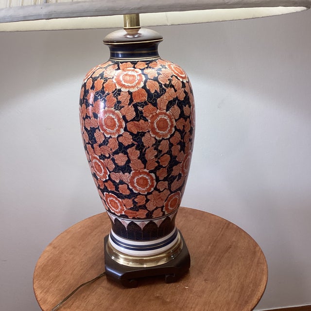 Wood Antique Frederick Cooper Japanese Imari Porcelain Mantel Vase Table Lamp For Sale - Image 7 of 12