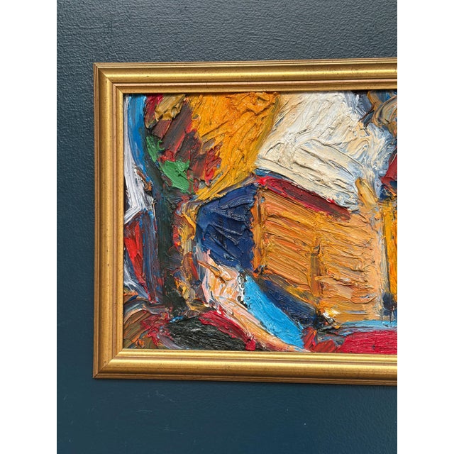 Original Vintage Swedish Oil on Panel – Abstract by Anders Wallin – Signed – Framed – 40 × 32 cm (15.7" × 12.6") incl....
