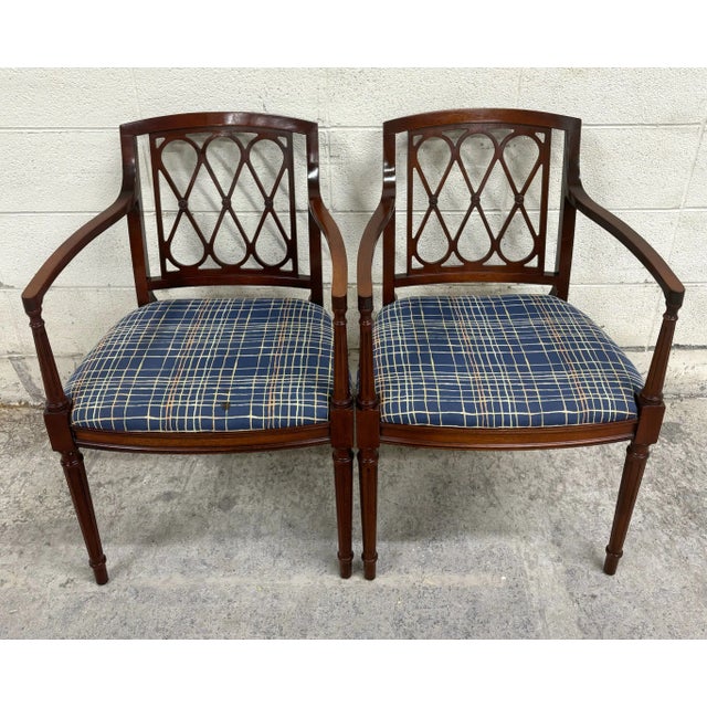 Vintage Regency Style Lady Emily Dining Armchairs - Pair For Sale - Image 4 of 7