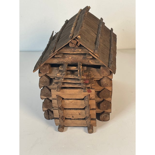 Folk Art American Antique Folk Art Toy House Rustic Handmade For Sale - Image 3 of 4