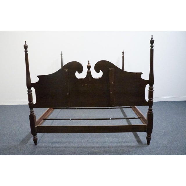 Wood Ethan Allen Georgian Court Collection Solid Cherry Traditional Style Queen Size Four Poster Bed 11-5654 For Sale - Image 7 of 9