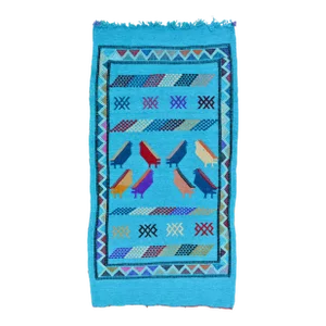 Late 20th Century Vintage Moroccan Rug - 3'3'' X 1'7''