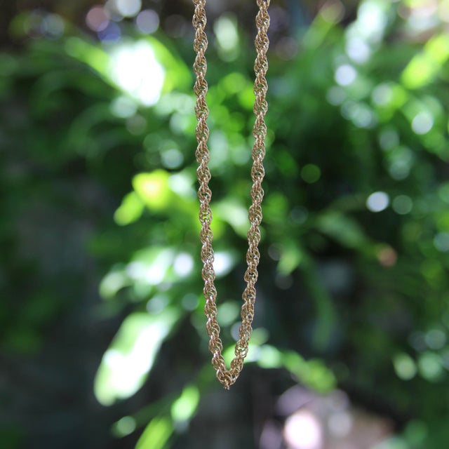 Metal Vintage 14k Gold 18” Rope Chain For Sale - Image 7 of 8