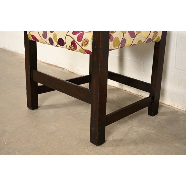 Limbert Antique Mission Oak Arts & Crafts Armchair, Circa 1910 For Sale - Image 11 of 15