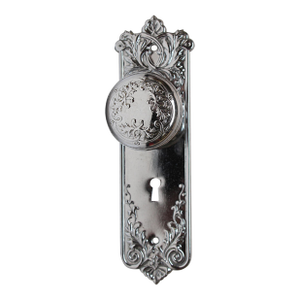 Vintage Corbin Chrome Plated Steel Lorraine Door Knob Set