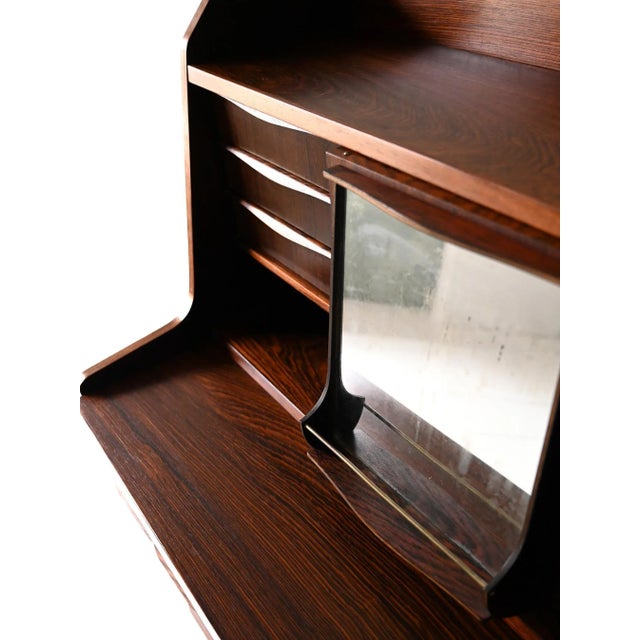 Brown Vintage Scandinavian Secretaire in Rosewood, 1960s For Sale - Image 8 of 10