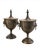 Metal Vintage Regency Style Chestnut Urn With Lion Head Ring Handles ~ a Pair For Sale - Image 7 of 7