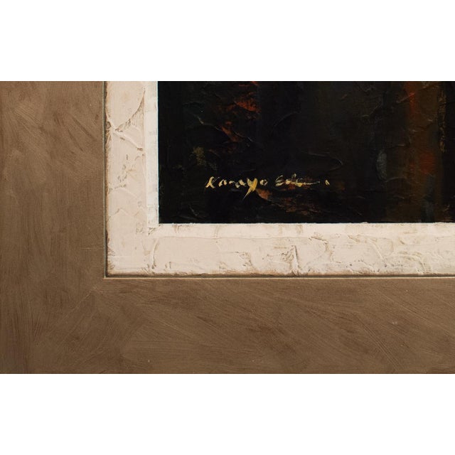 2020s Mid Sized Framed Square Abstract Landscape on Canvas. For Sale - Image 5 of 9