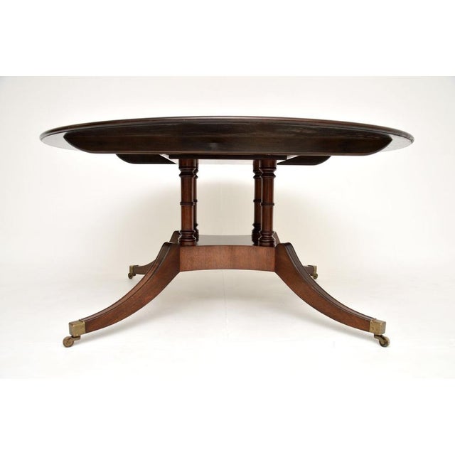 Large Antique Inlaid Circular Dining Table, 1950s For Sale - Image 10 of 12