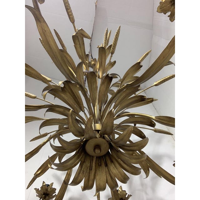 Florentine Art Brown and Gold Handmade Brushed Metal 8 Light Wrought Iron Chandelier from Simoeng, Italy For Sale - Image 12 of 14
