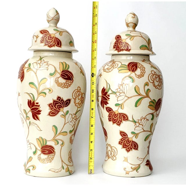 Arzbeg Porcelain Ginger Jars 20" Pair For Sale - Image 4 of 12