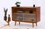 Vintage Walnut Display Cabinet with Glass Sliding Doors For Sale - Image 6 of 13