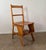 Wood Oak Wooden Library Ladder and Chair, Netherlands, 1930s For Sale - Image 7 of 10