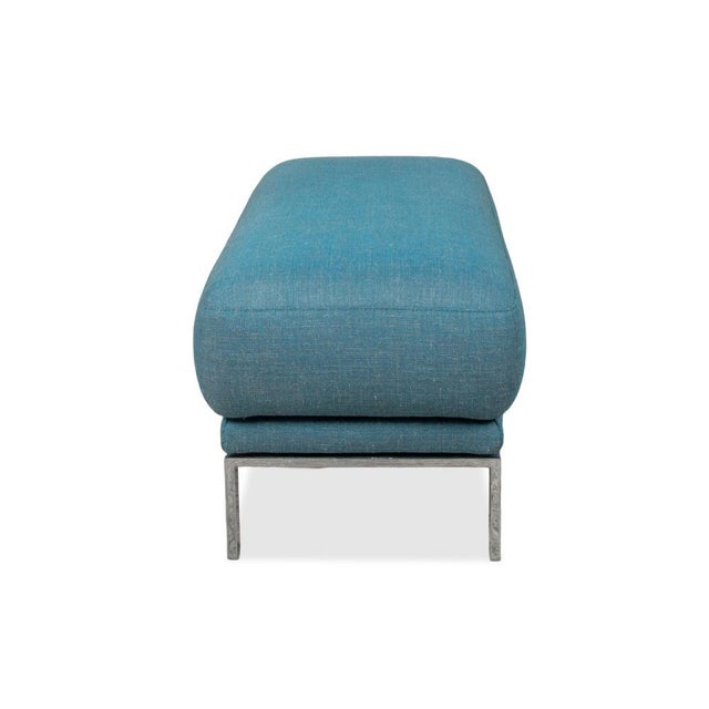 Blue Fabric Stool with Chrome Feet from Rolf Benz For Sale - Image 5 of 6