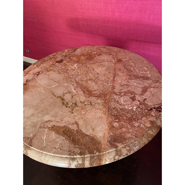 1970s Vintage Pink Marble Table, 1970s For Sale - Image 5 of 6