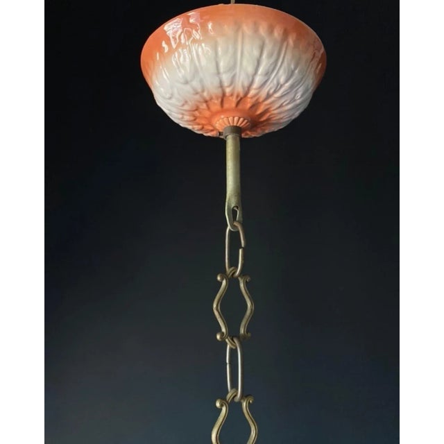 Beige Vintage Italian Ceramic Chandelier, 1960s For Sale - Image 8 of 9