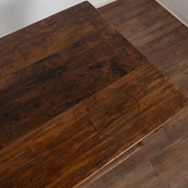 Wood Baroque Danish Oak Side Table Console With Single Drawer For Sale - Image 7 of 16