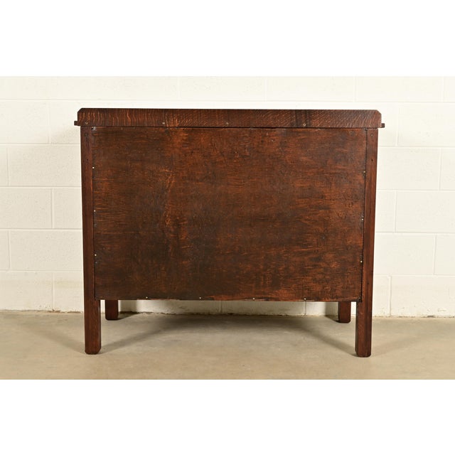Lifetime Furniture Antique Mission Oak Arts & Crafts Sideboard, Newly Refinished For Sale - Image 13 of 14