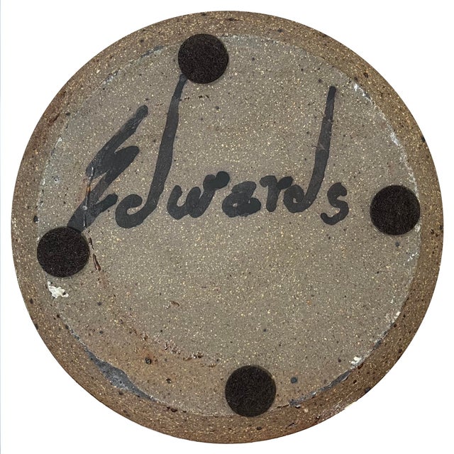Massive 1980's Hand-Crafted Stoneware Pottery Jar With Lid - Ken Edwards Montana Potter For Sale - Image 11 of 12