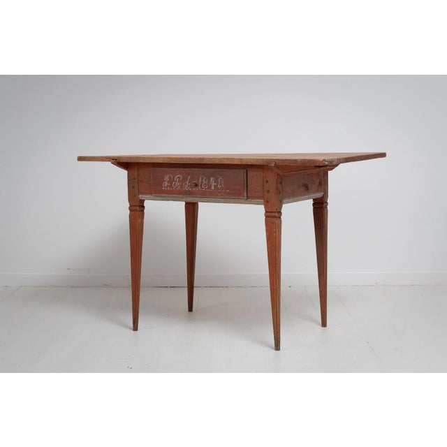 Gustavian (Swedish) Northern Swedish Gustavian Country Pine Table For Sale - Image 3 of 17