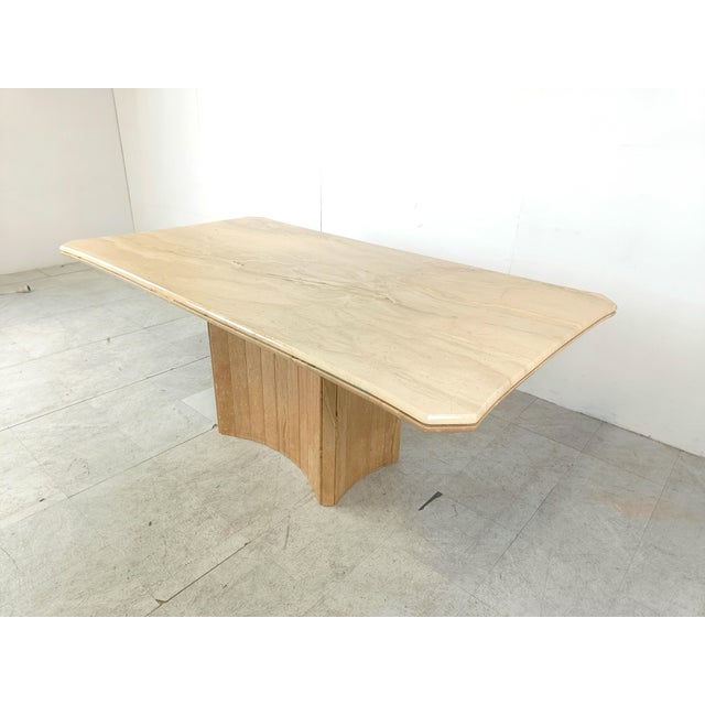 1970s Vintage Travertine Dining Table, 1970s For Sale - Image 5 of 11