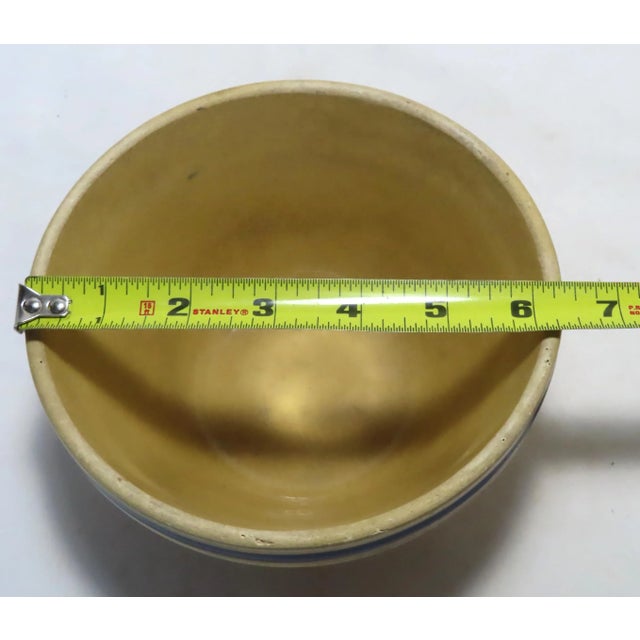 Antique Mocha Yellow Ware Pottery Kitching Mixing Bowl For Sale - Image 12 of 13