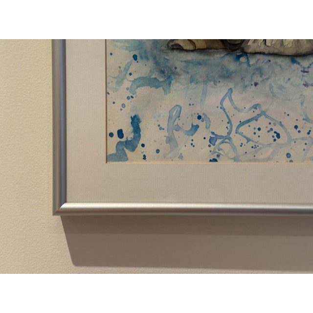 Late 20th Century Modernist Floral Still Life Line & Wash Watercolor — Signed Henry Thompson For Sale In Los Angeles - Image 6 of 9