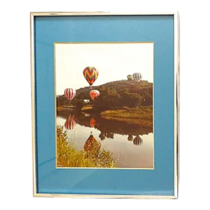 Framed Vintage Hot Air Balloon Photograph Photo