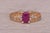 The Middie: Emerald Cut Natural Ruby and Diamond Ring in Yellow Gold For Sale - Image 4 of 11