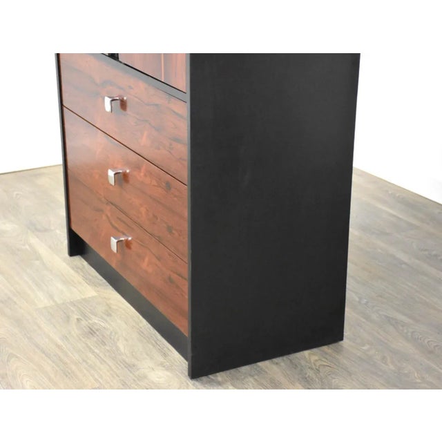 Wood 1970s Rosewood and Chrome Armoire Dresser For Sale - Image 7 of 13