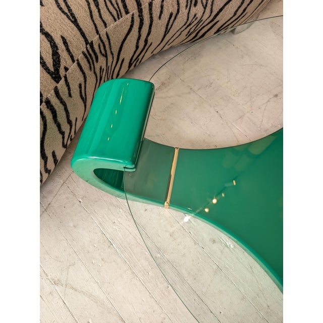 Large Vintage Postmodern American Green Lacquer and Gold Coffee Table in the style of Karl Springer, 1980s For Sale - Image 13 of 16