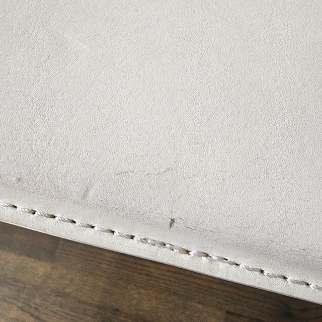 White Cb2 Phoenix White Leather Chrome Counter Chair - A Pair For Sale - Image 8 of 12