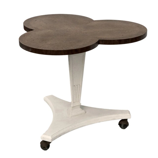 Vintage Clover Shaped Rolling Side Table For Sale - Image 9 of 10
