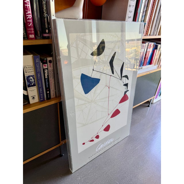 Red Alexander Calder 1977 National Gallery of Art Exhibition Poster Custom Acrylic Box Frame Jerry Solomon La For Sale - Image 8 of 16