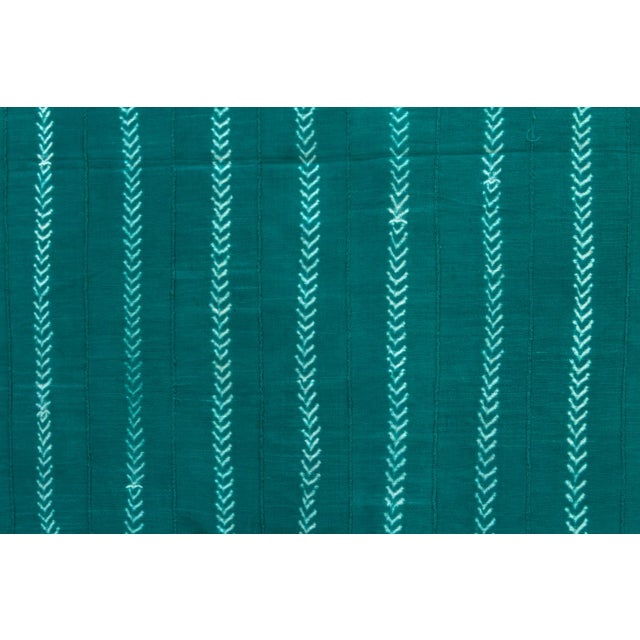 Vintage African Teal Throw For Sale - Image 4 of 6