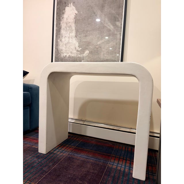 Merit console from Oken House Studio Beautiful, lightweight, plaster, waterfall console that is so versatile and great for...
