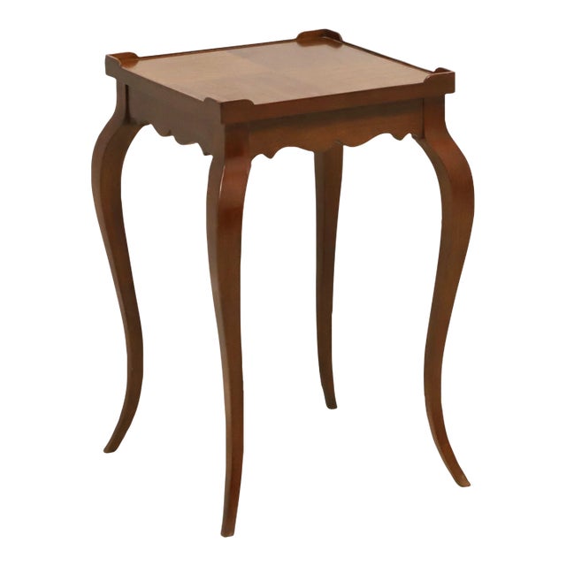 Hekman Walnut Inlaid Parquetry Square French Louis XV Accent Table For Sale