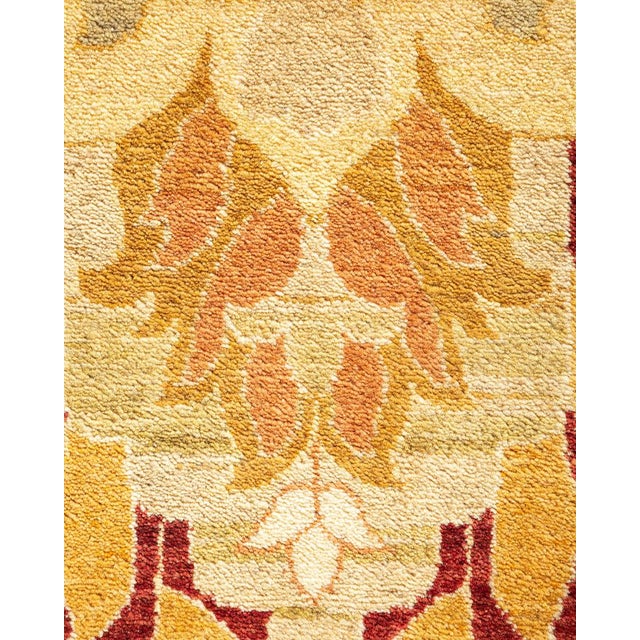 Traditional Mogul Collection Hand-Knotted Area Rug - Green 12' 2" x 13' 7" For Sale - Image 3 of 9