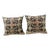 Vintage Orange and Black Square Batik Decorative Pillows - a Pair For Sale