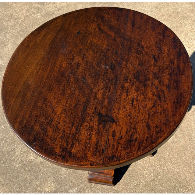 Vintage Round Pedestal Base Side or Drink Table For Sale In Dallas - Image 6 of 6