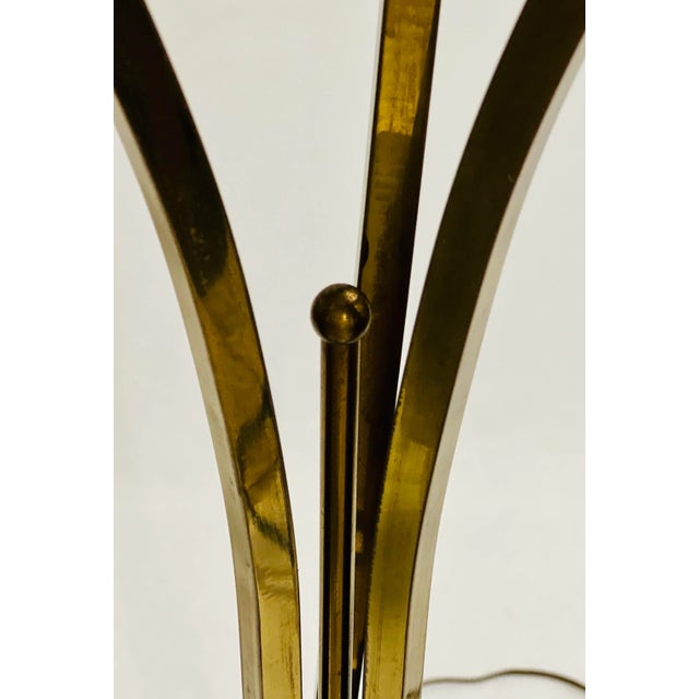 Wood Vintage Danish Modern Organic Form Three-Light Teak and Brass Floor Lamp For Sale - Image 7 of 9