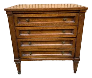 Mid Century Neoclassical Style Small Chest of Dresser by White Furniture