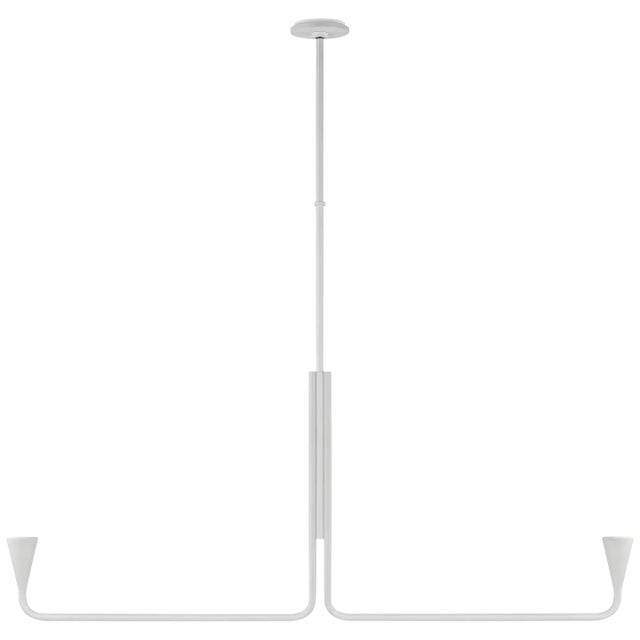 Modern Kelly Wearstler for Visual Comfort Signature Brassica Large Linear Chandelier in Plaster White For Sale - Image 3 of 3