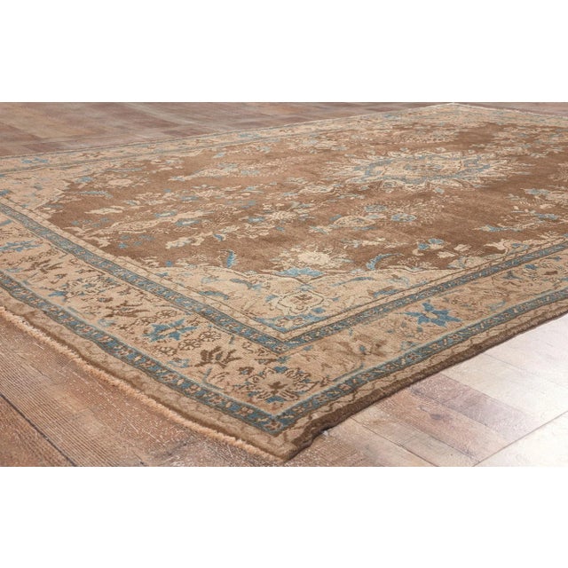 Textile Mid 20th Century Vintage Persian Hamadan Rug - 06'10 X 10'09 For Sale - Image 7 of 9