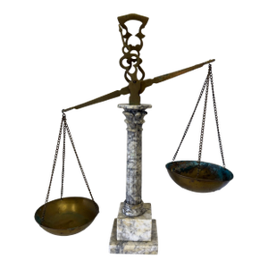 1960s Scales of Justice in Marble and Brass