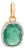 20th Century Rhodium Finish Emerald Georgian Pendant in 14k Solid Gold For Sale