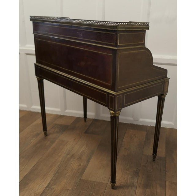 Italian Brass Inlaid Walnut Hotel Restaurant Reception Desk, Greeter An Original Italian Front of House Walnut Greeter,...