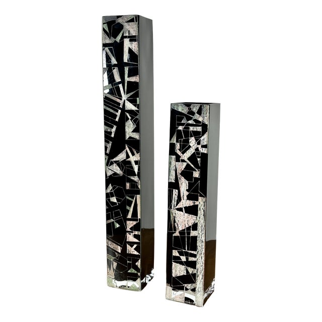 Cubist Vases from Anatole Riecke, 1969, Set of 2 For Sale
