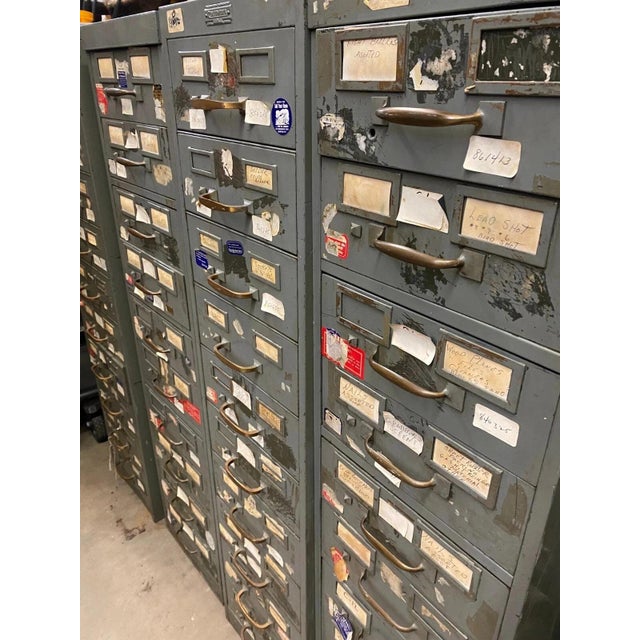 Late 20th Century Vintage Columbia Steel Equip Gray Metal 10 Drawer Industrial File Cabinet (B) For Sale - Image 5 of 13