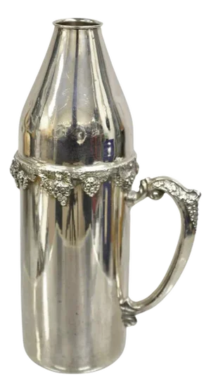 Vintage Fb Rogers Victorian Silver Plated Grapevine Wine Bottle Holder With Handle